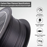 Black Carbon Fiber 3D Printer Filament