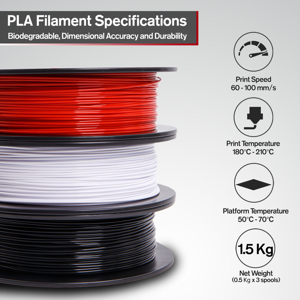 Red Black White PLA 3D Printer Filaments