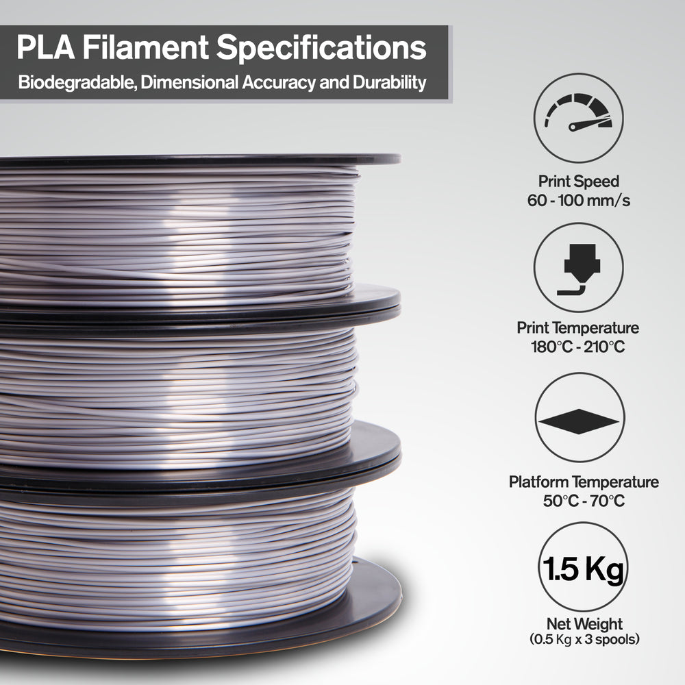 Silver PLA 3D Printer Filaments