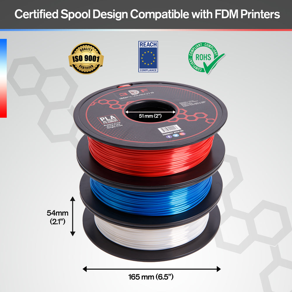 Red White Blue Silk PLA 3D Printer Filaments